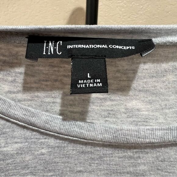 INC Heather Grey Tunic with Peplum Hem Large - Picture 7 of 9